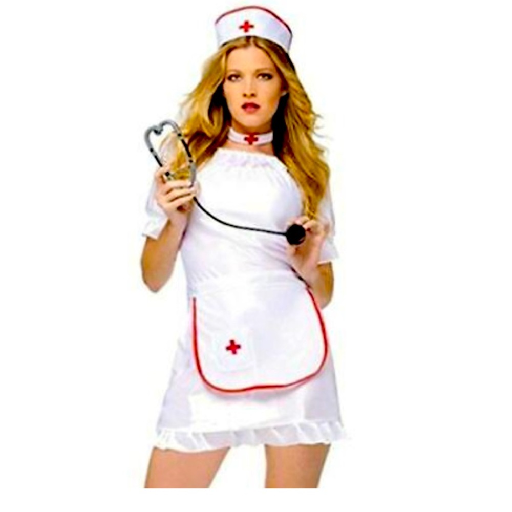 🛍🛒NURSE NIGHTINGALE DRESS UP COSPLAY HALLOWEEN NEW 4 PEICE SET 🤗💕 - Picture 2 of 2